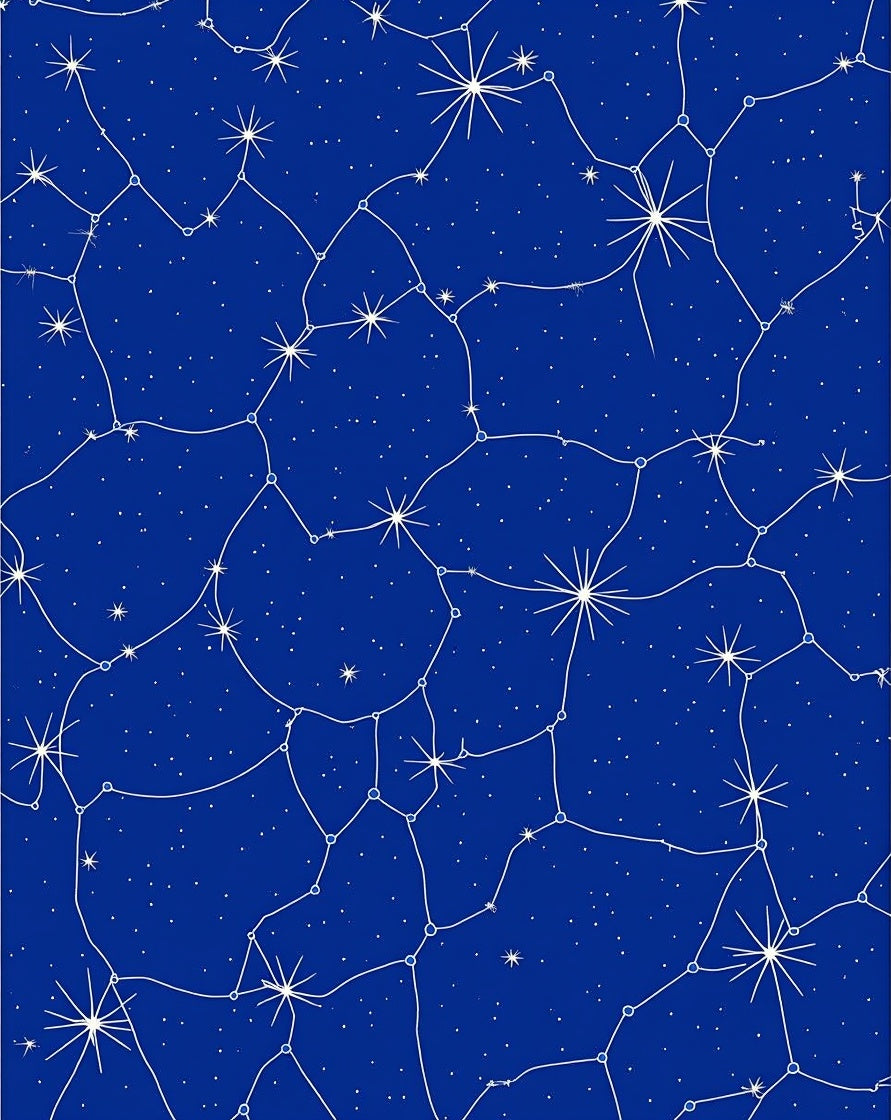 Midnight Blue Constellation Starry Rug