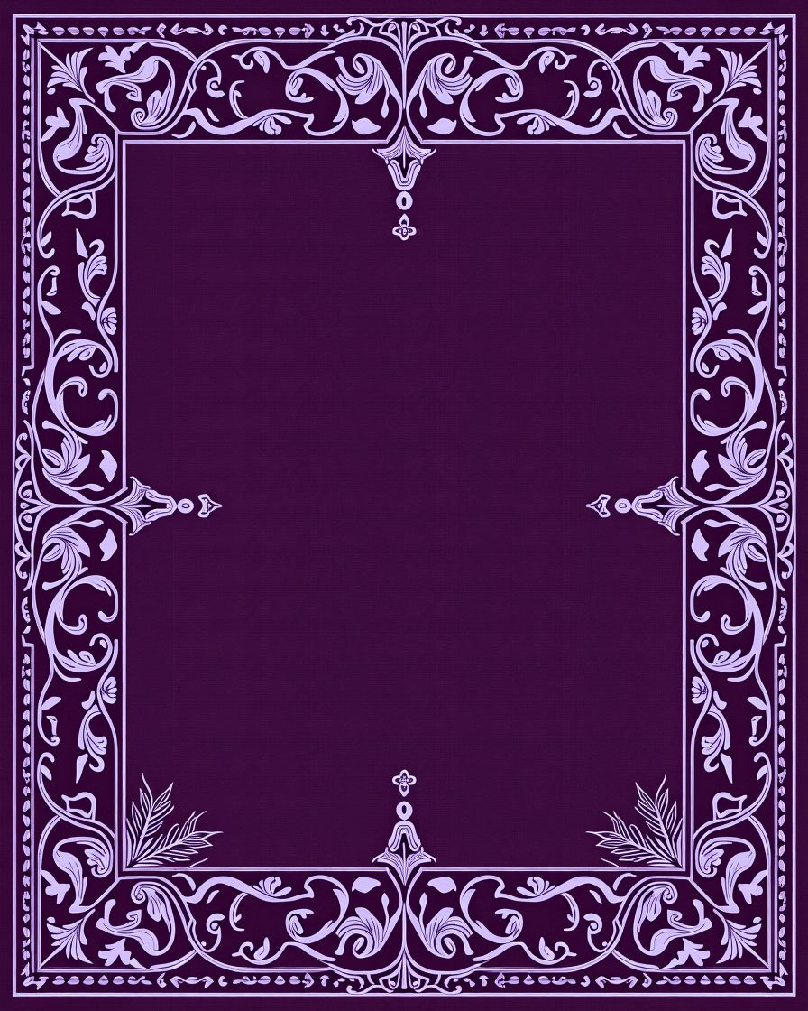 Ornate Floral Border Design Rug