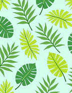 Green Leaf Pattern With 2 Tones Rug