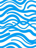 Bold Blue Wavy Stripe Pattern Rug