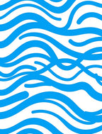 Bold Blue Wavy Stripe Pattern Rug