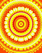 Bright Sunburst Mandala Pattern Rug