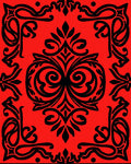 Bold Black Floral Damask Rug