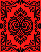 Bold Black Floral Damask Rug