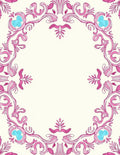 Ornate Floral Vine Pink Pattern Rug