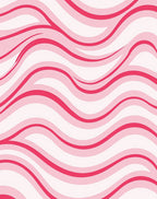 Pink Curving Stripes Design Rug