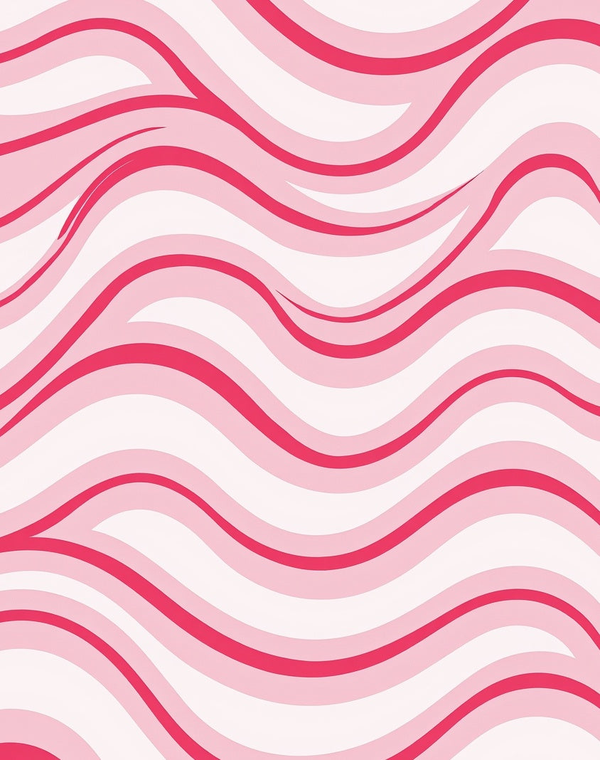 Pink Curving Stripes Design Rug
