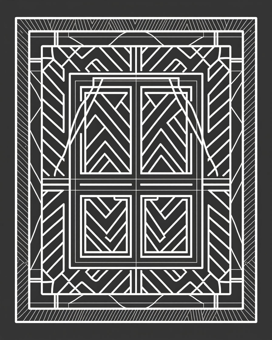 Geometric Monochrome Abstract Pattern Rug