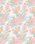 Pastel Floral Vine Pattern Rug