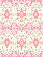Pink Floral Swirl Pattern Rug