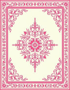 Ornate Floral Scrollwork In Pink Rug