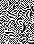 Abstract Black White Labyrinth Pattern Rug