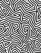 Abstract Black White Labyrinth Pattern Rug