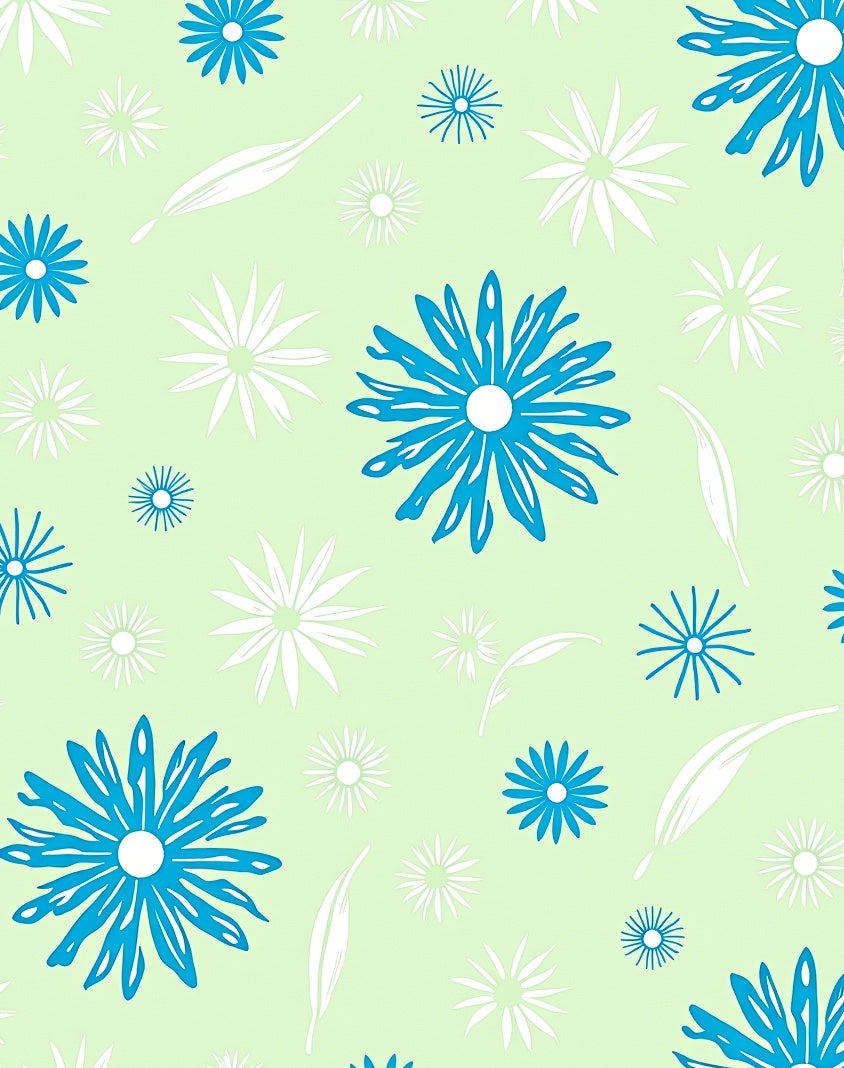 Retro Floral Starburst Pattern Rug