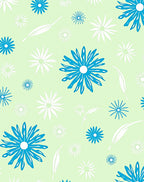Retro Floral Starburst Pattern Rug