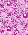 Fuchsia Floral Swirl Pattern Rug