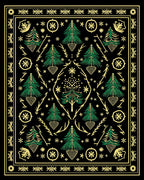 Forest Green Pine Tree Symmetry Rug