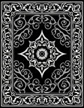 Monochromatic Ornate Floral Medallion Rug
