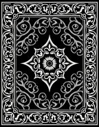 Monochromatic Ornate Floral Medallion Rug