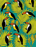 Tropical Toucan Foliage Pattern Rug