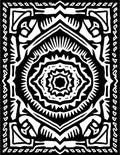 Intricate Black White Mandala Design Rug
