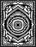 Intricate Black White Mandala Design Rug