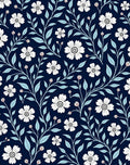 Classic Floral Pattern on Navy Rug