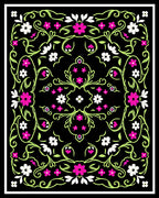 Vibrant Floral Vines Pattern Rug