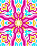 Vibrant Floral Kaleidoscopic Pattern Rug