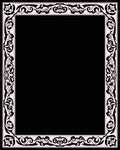 Elegant Black White Floral Border Design Rug