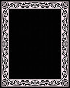 Elegant Black White Floral Border Design Rug