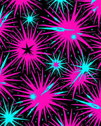 Vibrant Neon Starburst Explosion Rug