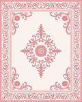 Pink Floral Scrollwork Decorative Rug