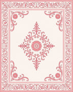 Pink Floral Scrollwork Decorative Rug