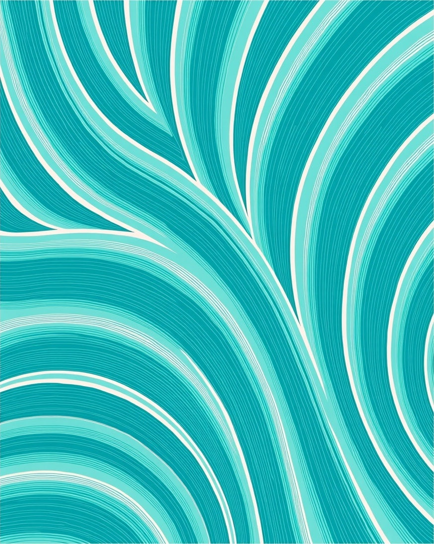 Oceanic Wavy Abstract Pattern Rug