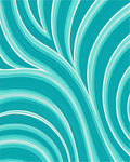 Oceanic Wavy Abstract Pattern Rug