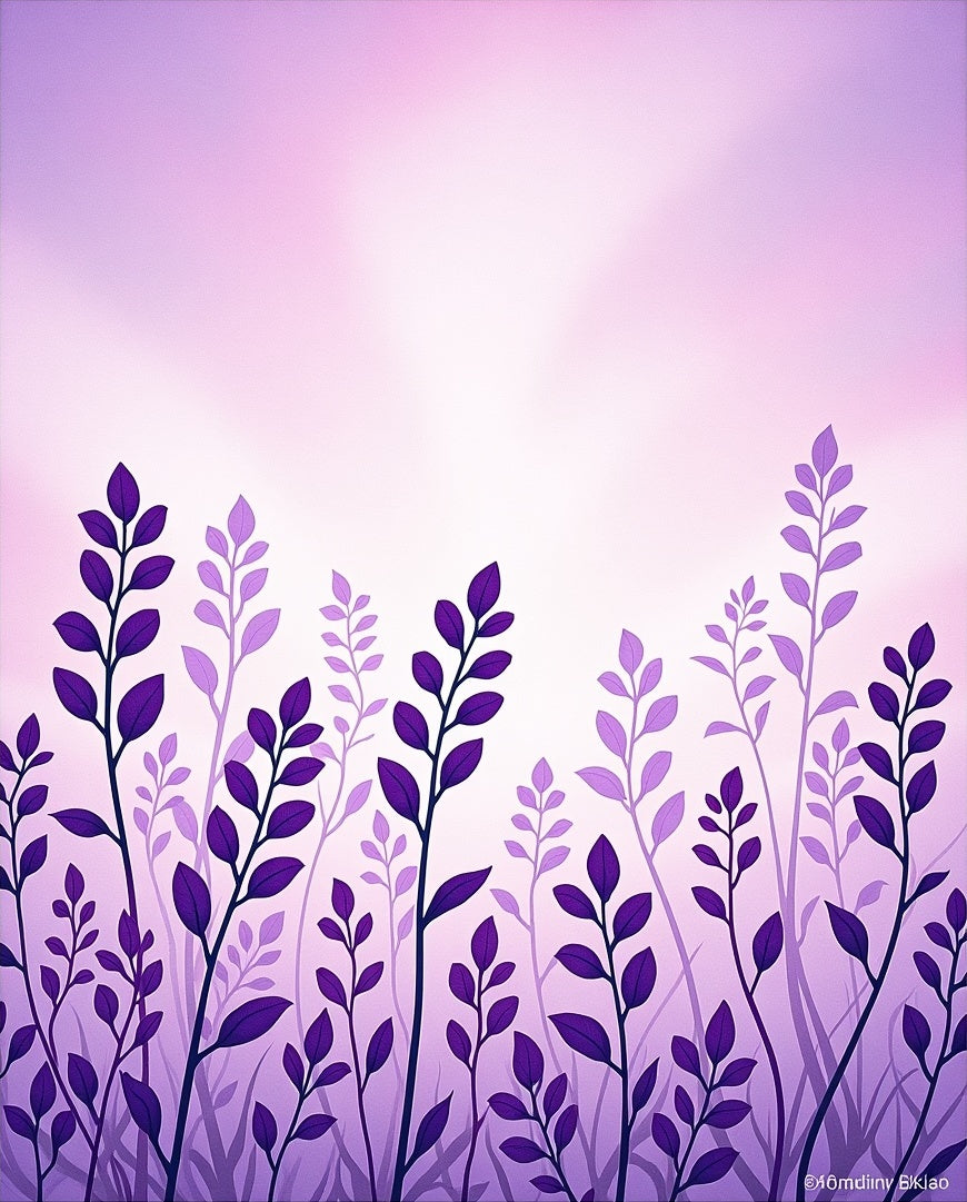 Purple Silhouette Foliage Meadow Rug