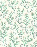 Botanical Swirl Vines Pattern Rug