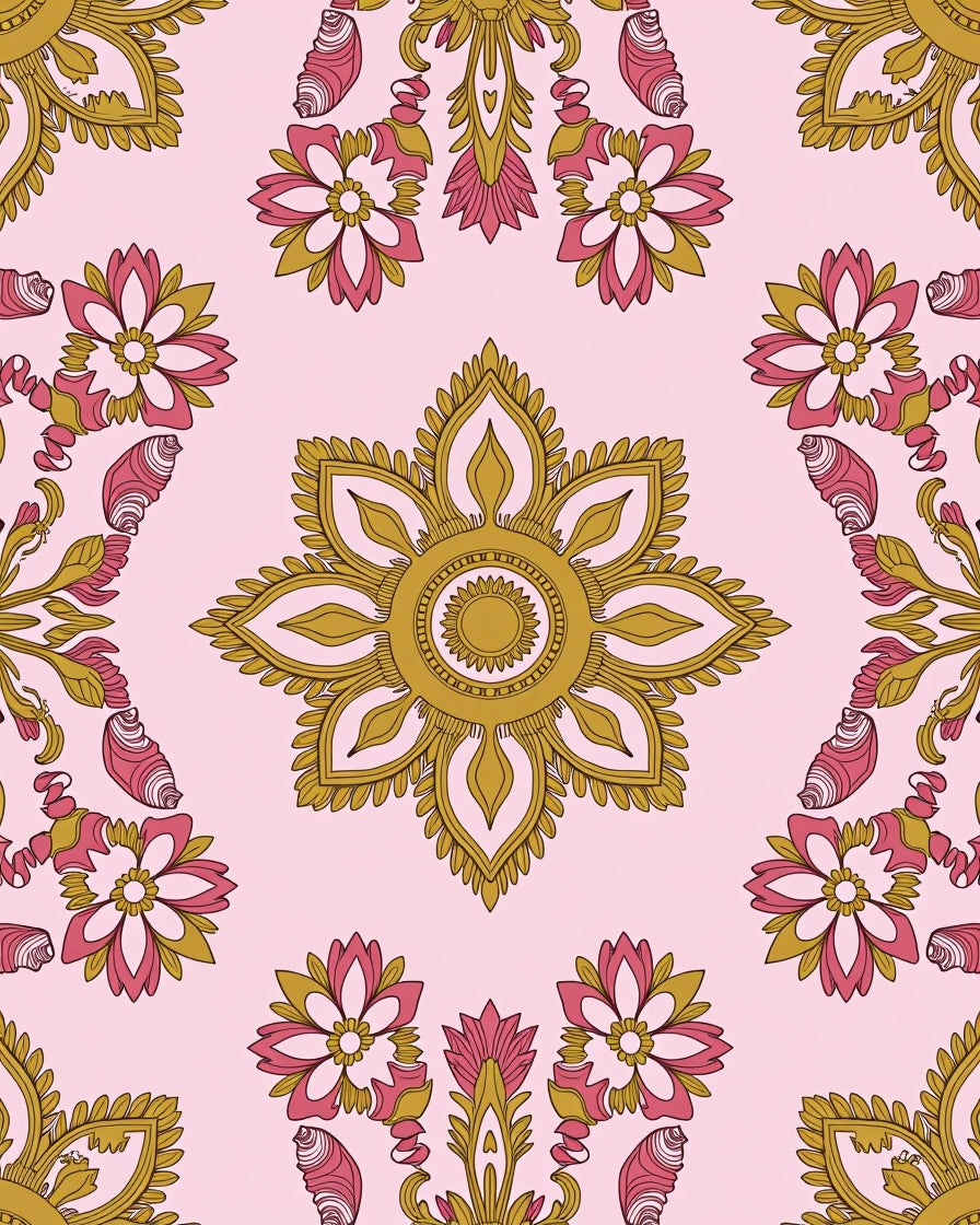 Traditional Floral Mandala Pattern Rug
