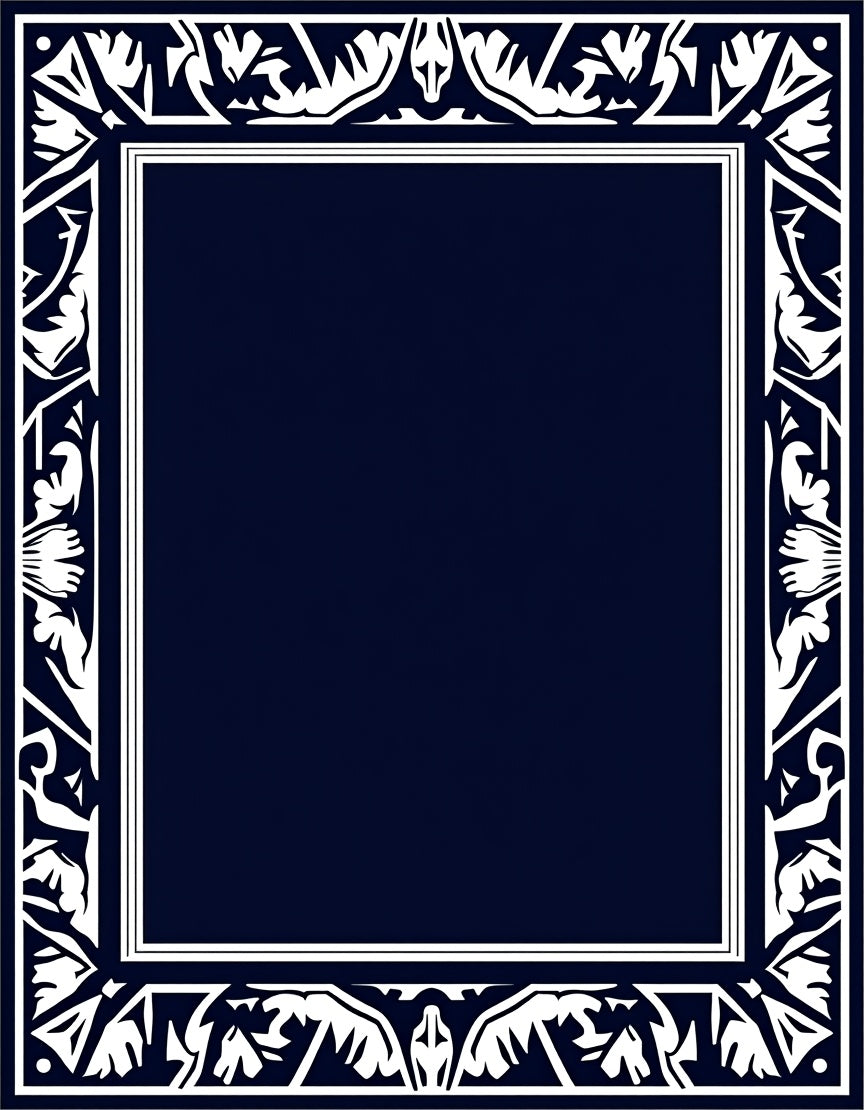 Classic White Leaf Scroll Frame Rug