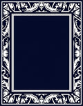 Classic White Leaf Scroll Frame Rug