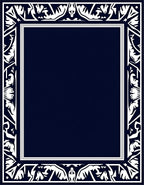 Classic White Leaf Scroll Frame Rug