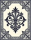 Elegant Black Cream Floral Scroll Rug