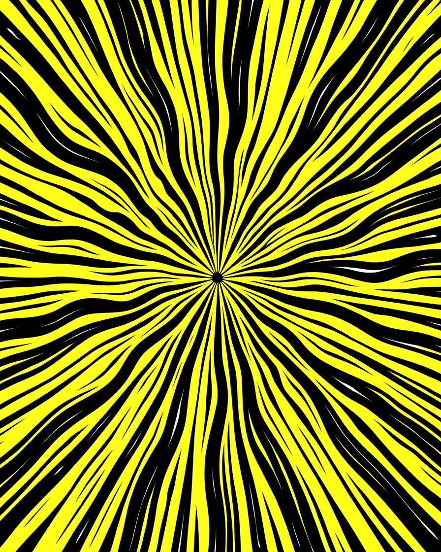 Bold Yellow Black Streak Rug