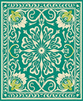 Art Nouveau Floral Mandala Design Rug