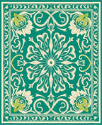 Art Nouveau Floral Mandala Design Rug
