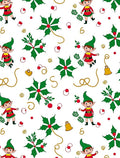 Joyful Elves Holly Berries Bells Christmas Rug