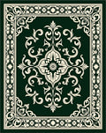 Classic Floral Scrollwork Damask Pattern Rug