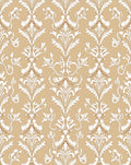 Classic Damask White Beige Pattern Rug