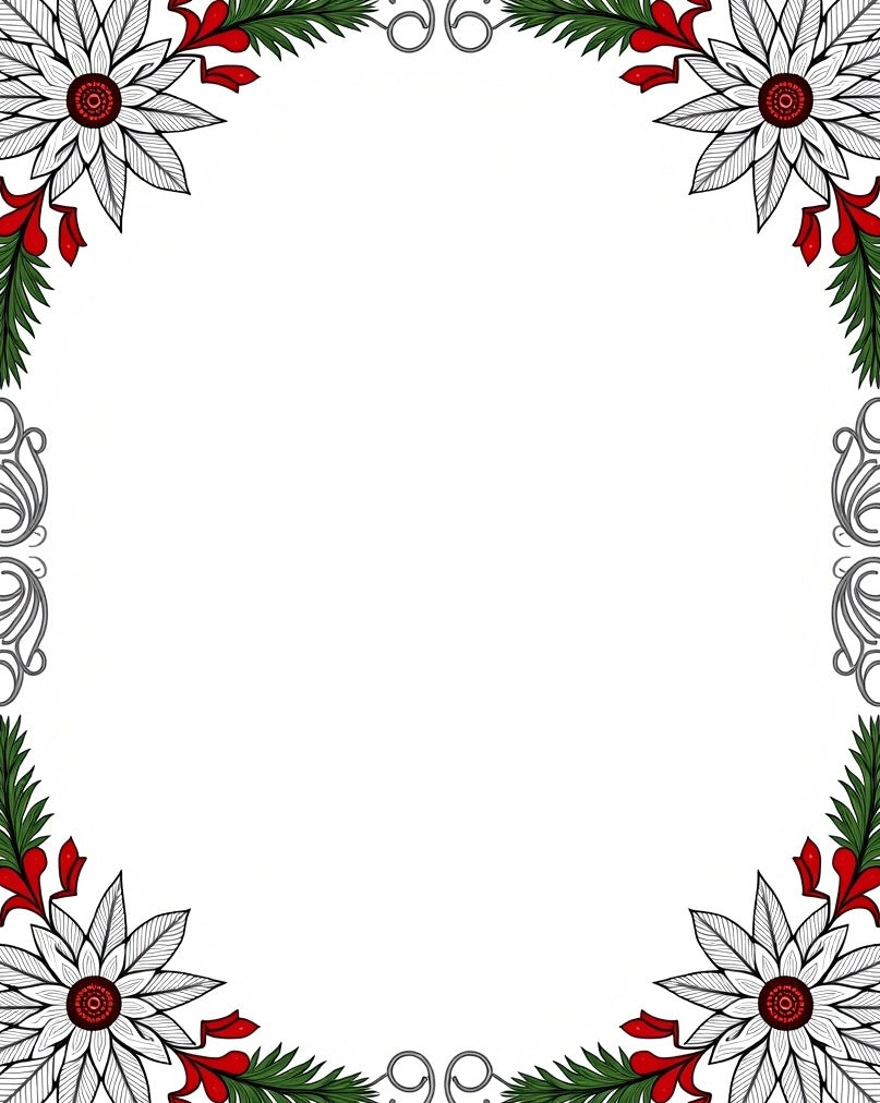Crimson White Floral Evergreen Swirl Rug